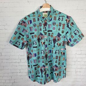 RSVLTS Parks and Rec Leslie Knope Novelty Shirt Mens Size M Party Short Sleeve